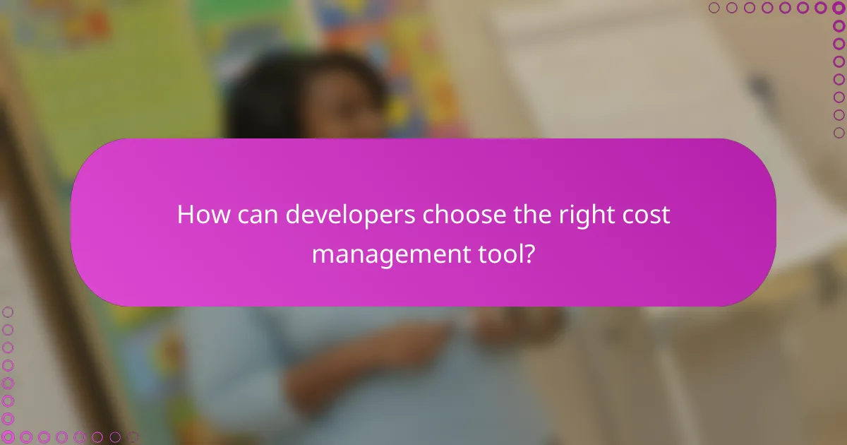 How can developers choose the right cost management tool?