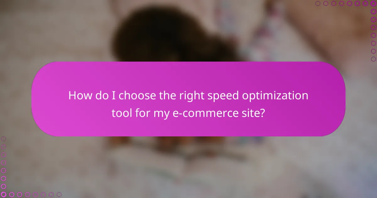 How do I choose the right speed optimization tool for my e-commerce site?