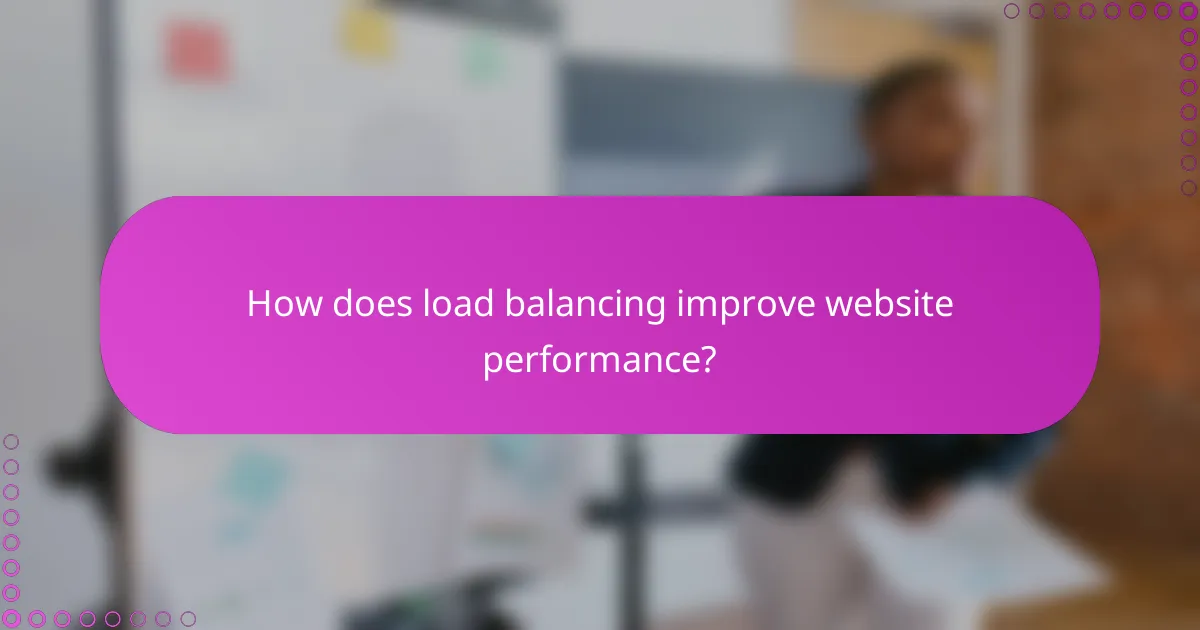 How does load balancing improve website performance?