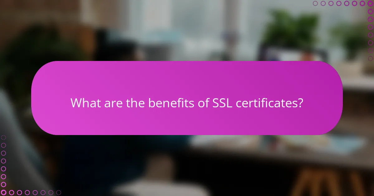 What are the benefits of SSL certificates?