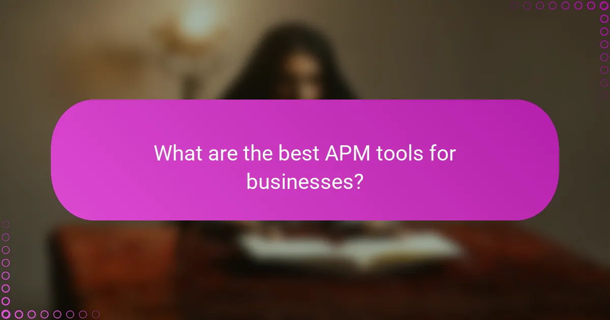 What are the best APM tools for businesses?