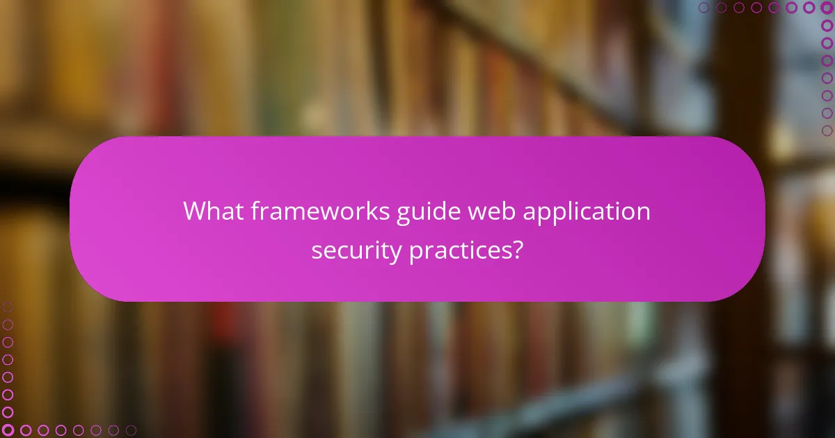 What frameworks guide web application security practices?
