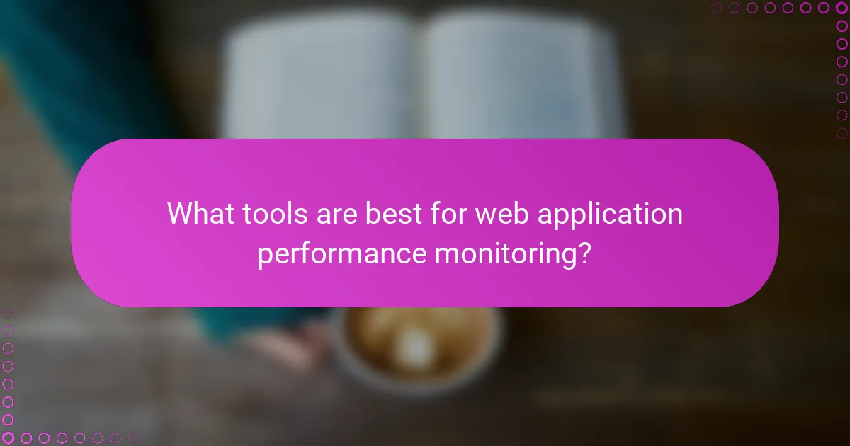 What tools are best for web application performance monitoring?